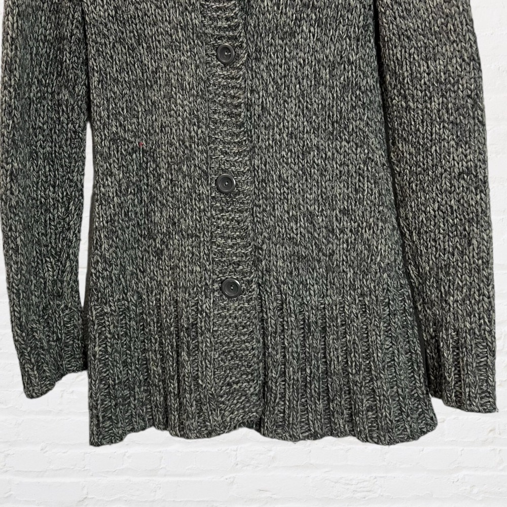 American Eagle Wool Blend Shawl Collar Button Cardigan Gray Neutral Sweater XS - Picture 4 of 8